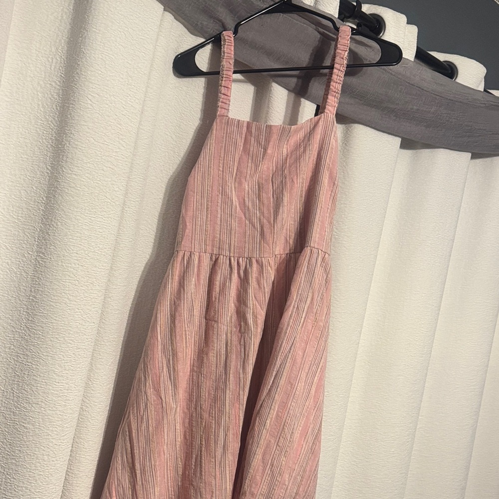 Pink Striped Sleeveless Dress